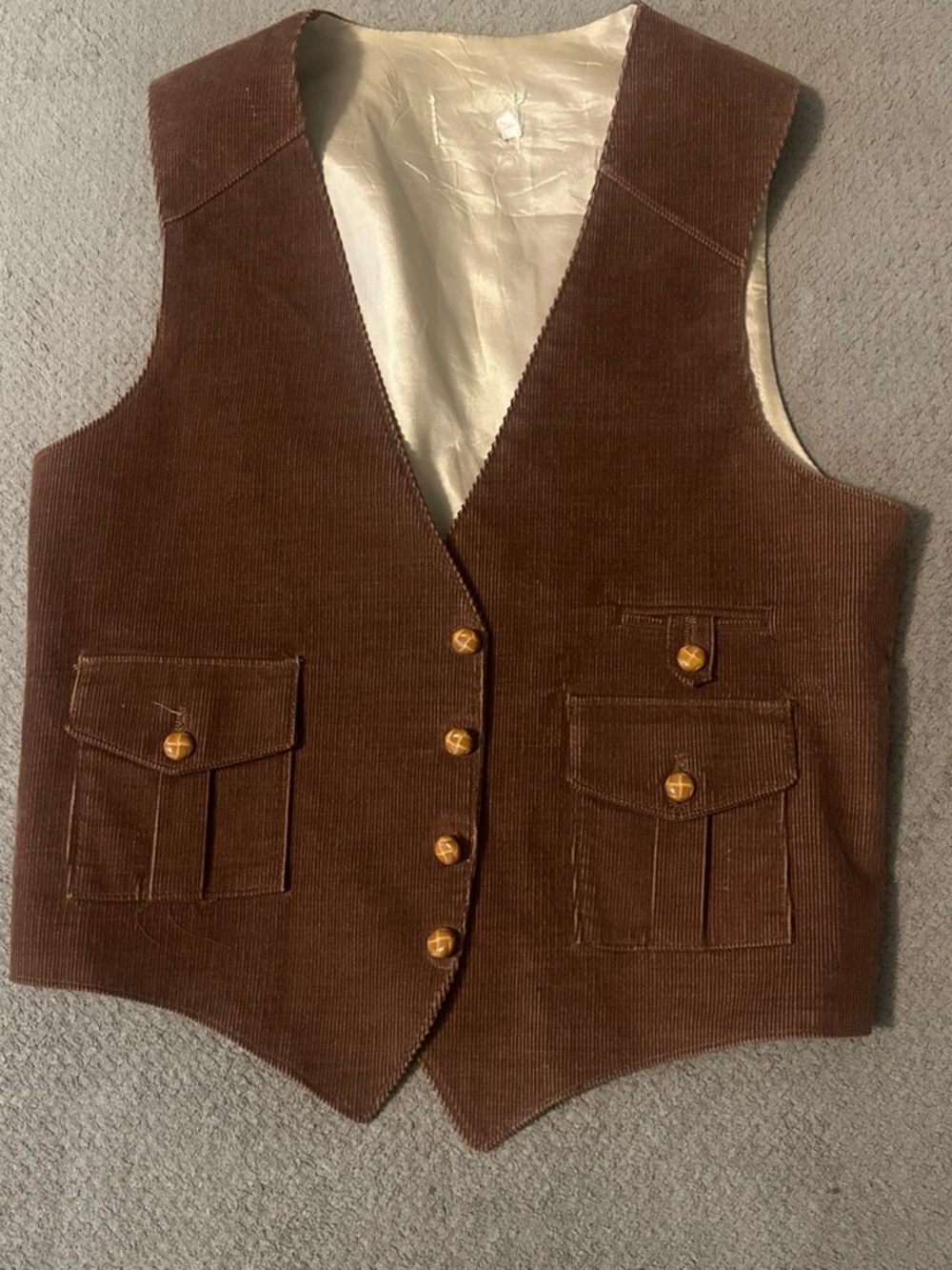 Kids Brown Corduroy Vest - Classic Button Front